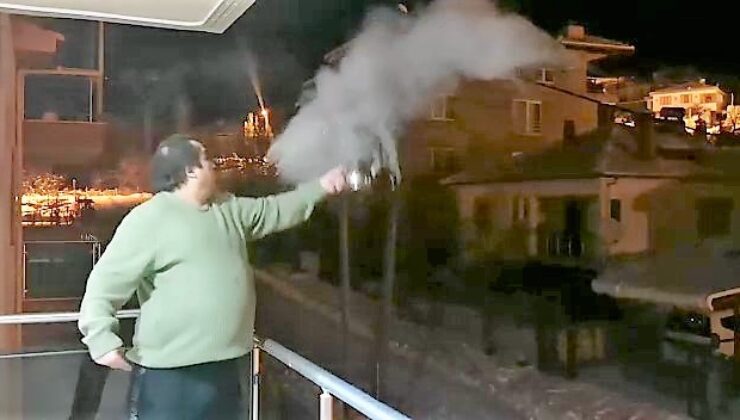 EKSİ 16 DERECEDE SU HAVADA BUZ TUTTU