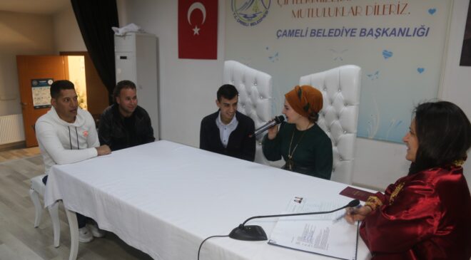ÇAMELİ İLÇESİNDE 2022 YILININ İLK NİKAHI KIYILDI