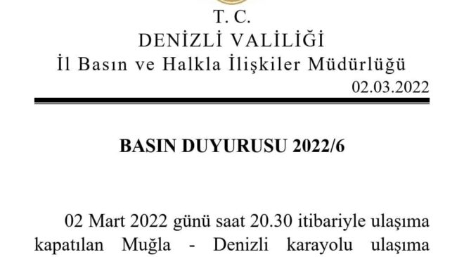 ANTALYA VE MUĞLA KARAYOLU 3 SAATTE ULAŞIMA AÇILDI