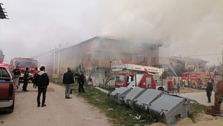 İMALATHANE VE 2 EVE SIÇRAYAN YANGINDA KORKU DOLU ANLAR YAŞANDI