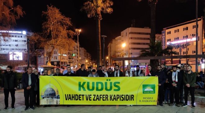 İSRAİL’İN MESCİD-İ AKSA’YA YÖNELİK ÇİRKİN SALDIRISI DENİZLİ’DE PROTESTO EDİLDİ
