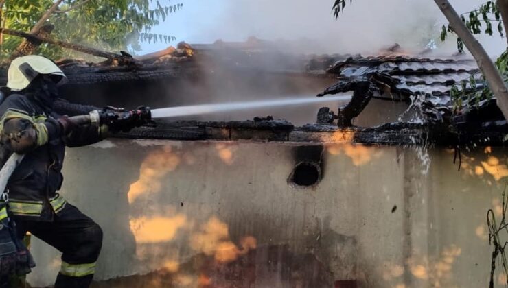 TEK KATLI EV ALEVLERE TESLİM OLDU