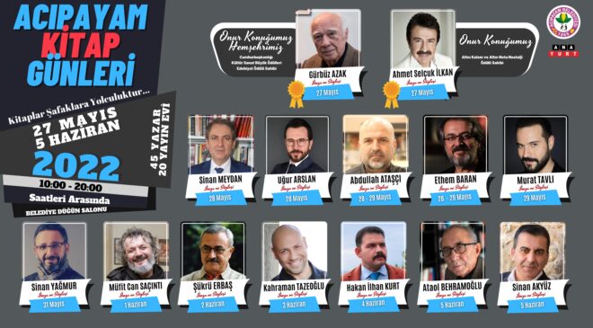 ACIPAYAM KİTAP GÜNLERİ  45 YAZARI MİSAFİR EDECEK