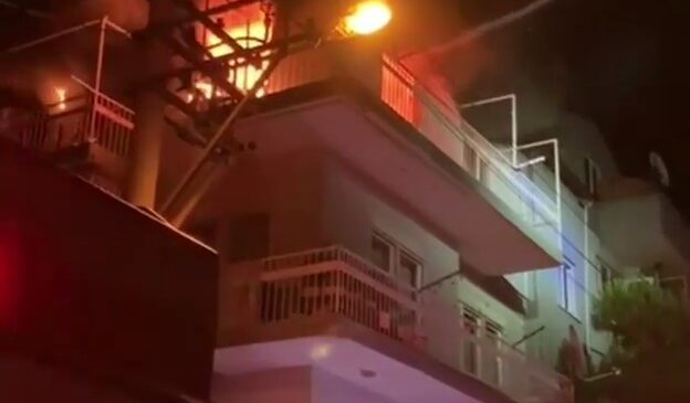 Apartmandaki yangın korku dolu anlar yaşattı