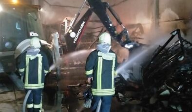Honaz’da mermer fabrikasında çıkan yangın söndürüldü