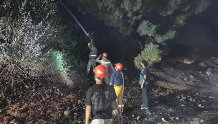 KURU OTLARIN TUTUŞMASIYLA BAŞLAYAN YANGIN ORMANA ULAŞMADAN SÖNDÜRÜLDÜ