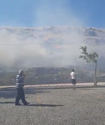 Pamukkale’de örtü yangını paniğe neden oldu