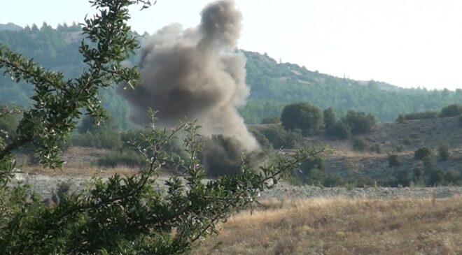 Çiftçinin tarlasında bulduğu Kurtuluş Savaşı’ndan kalma top mermisi imha edildi