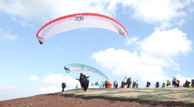Yamaç Paraşütü Ön Dünya Kupası XC Open Yarışları öncesi antrenman uçuşları yapıldı
