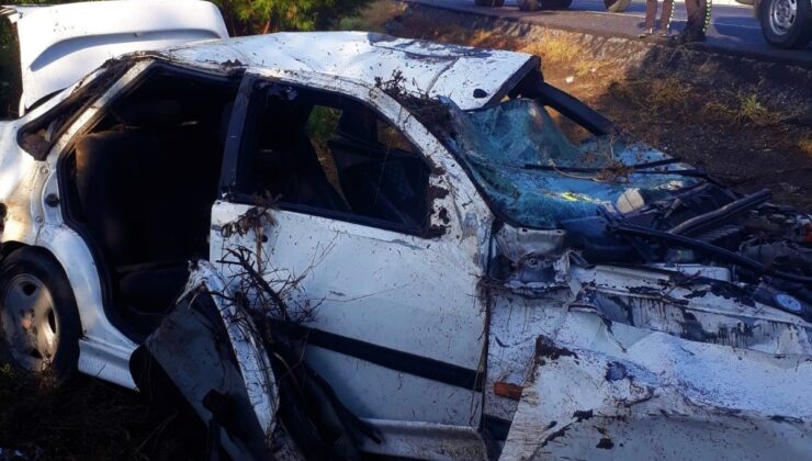 KONTROLDEN ÇIKAN ARAÇ HURDAYA DÖNDÜ