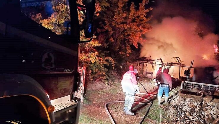 Metruk bina alevlere teslim oldu