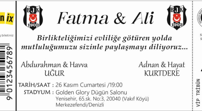 BEŞİKTAŞ AŞKI DAVETİYELERİNE YANSIDI