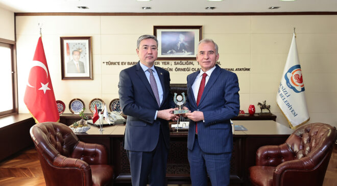 KAZAKİSTAN BÜYÜKELÇİSİ’NDEN BAŞKAN ZOLAN’A ZİYARET
