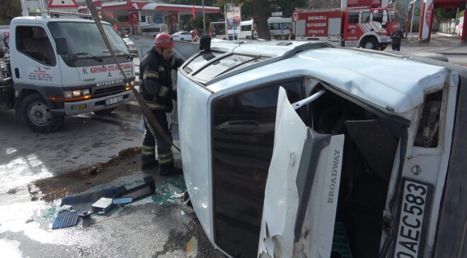 TERS DÖNEN OTOMOBİLDEN SAĞ ÇIKTI