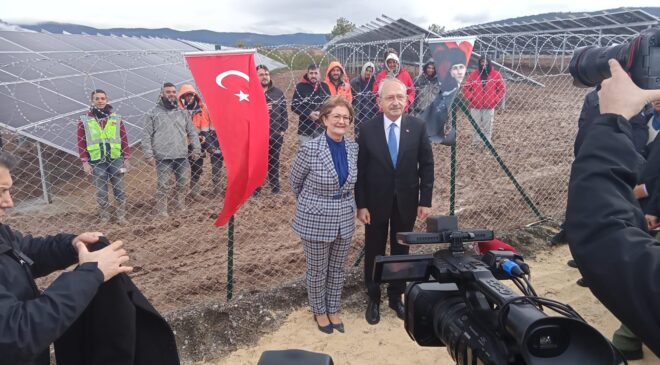 CHP LİDERİ BOZKURT’TA GÜNEŞ ENERJİ SANTRALİNİN AÇILIŞINI YAPTI