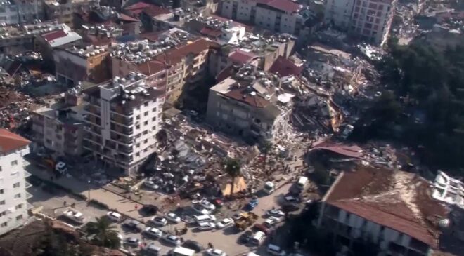 Hatay’daki son durum helikopterden görüntülendi