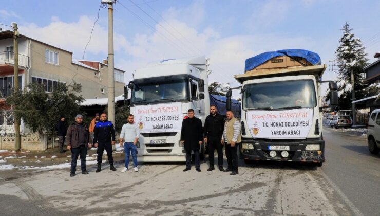 DEPREM BÖLGESİNE 3 YARDIM TIRI GÖNDERDİLER