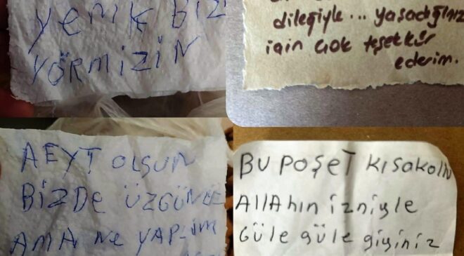 MİNİKLERDEN DEPREMZEDELERE YÜREK ISITAN NOTLAR