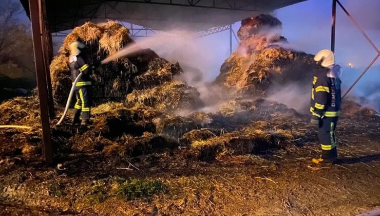 BİNLERCE BALYA SAMAN ALEV ALEV YANDI