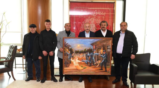 CABAR ZULMÜ TABLOSUNU VALİYE HEDİYE ETTİLER