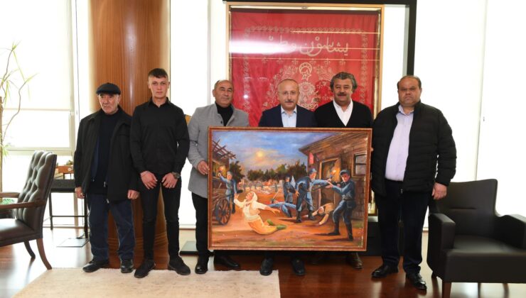 CABAR ZULMÜ TABLOSUNU VALİYE HEDİYE ETTİLER