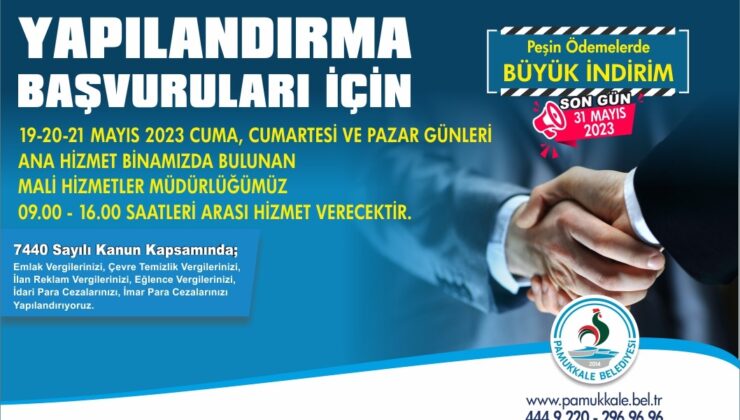 PAMUKKALE’DE YAPILANDIRMA TATİL GÜNLERİNDE DE DEVAM EDECEK