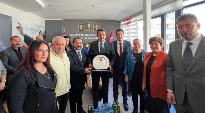 MHP İL BAŞKANI YILMAZ, AK PARTİ EKONOMİ İŞLERİ BAŞKANI ZEYBEKCİ’Yİ AĞIRLADI