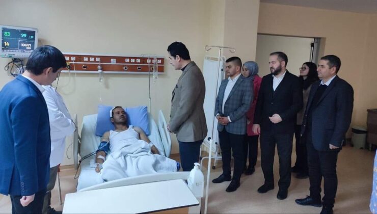 BAŞKAN GÜNGÖR, YARALI MADENCİYİ ZİYARET ETTİ