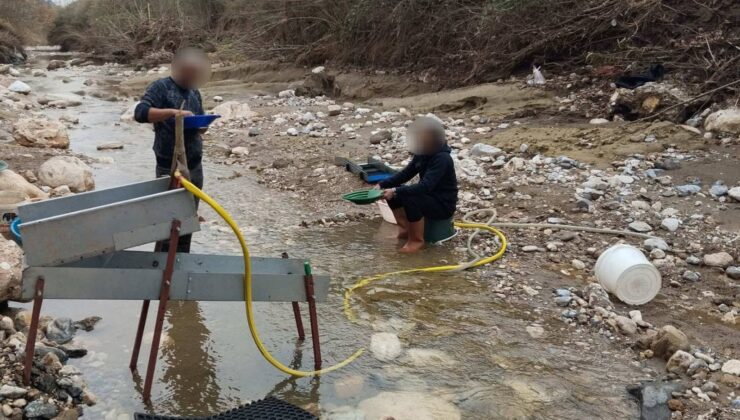 DERE YATAĞINDA İZİNSİZ ALTIN ARAYAN 6 ŞÜPHELİ YAKALANDI