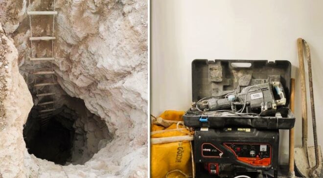 DEFİNECİLER AÇTIKLARI 20 METRELİK KUYUYU ÇIKRIK KURARAK TEMİZLEDİ