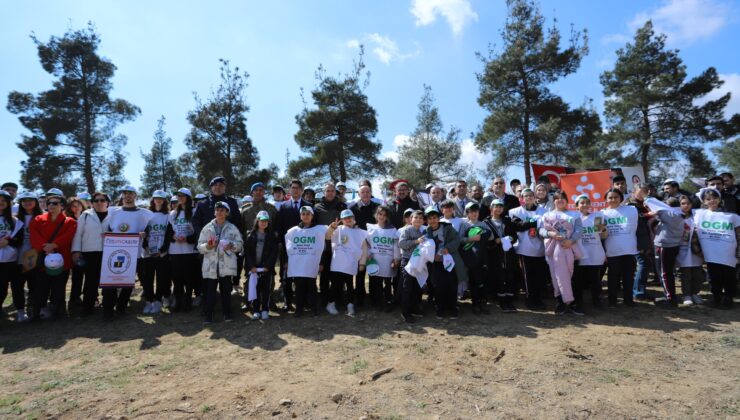 6 BİN 100 ADET FİDAN TOPRAKLA BULUŞTU