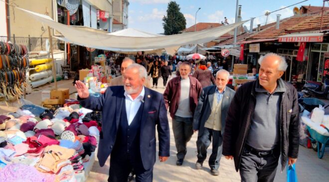 BAŞKAN ADAYI AKIN ARSLANYILMAZ, ÇAL ESNAFINI ZİYARET ETTİ