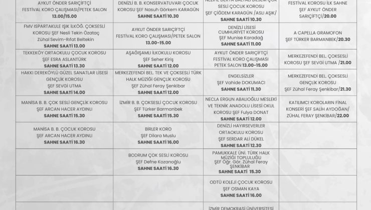 T.C. MERKEZEFENDİ BELEDİYESİ ÇOKSESLİ KOROLAR FESTİVALİ BAŞLIYOR