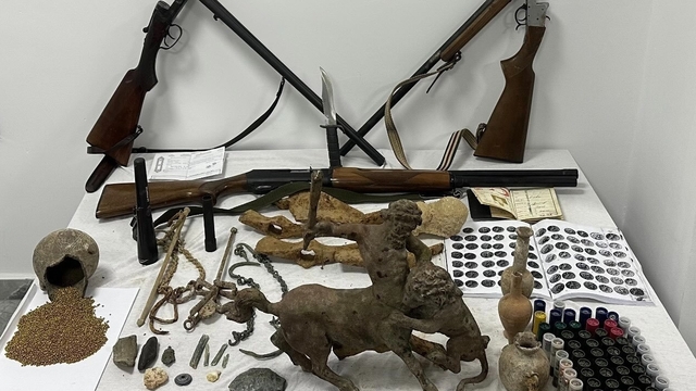 Denizli’de tarihi eser operasyonunda 2 şüpheli yakalandı