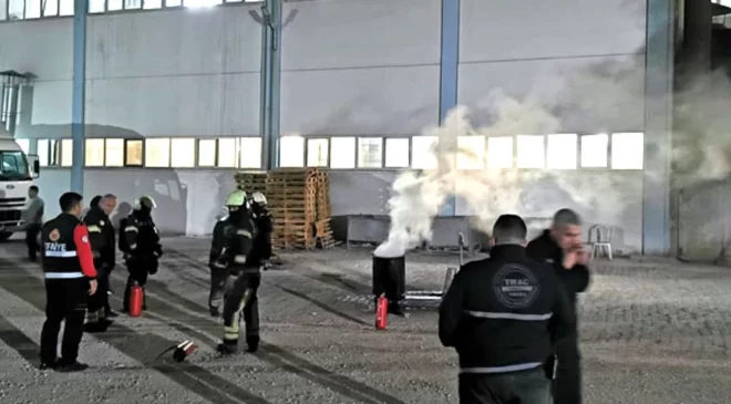 KURUYEMİŞ FABRİKASI YANGINI BÜYÜMEDEN SÖNDÜRÜLDÜ